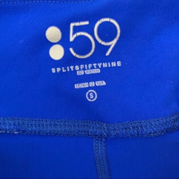 Splits59 Blue Cropped Leggings Mesh Panel Stretchy Activewear Small - Picture 6 of 7